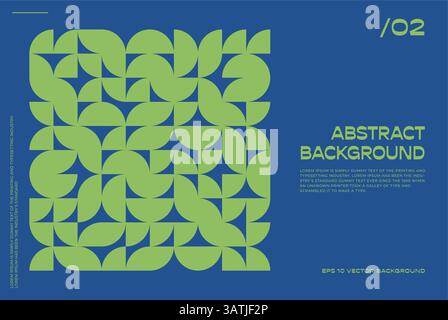 Poster Geometric Bauhaus bg. Ispirato ai principi geometrici del design svizzero. Illusioni vettoriali astratte e sfondo dalle forme minimaliste moderne. Illustrazione Vettoriale