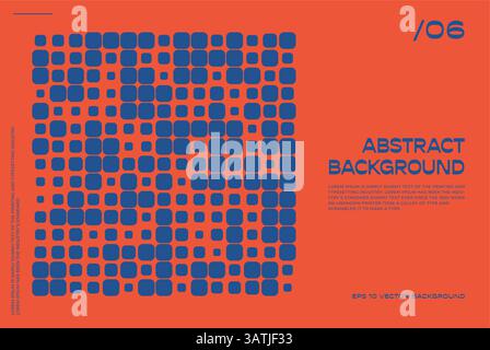 Poster Geometric Bauhaus bg. Ispirato ai principi geometrici del design svizzero. Illusioni vettoriali astratte e moderne forme minimaliste sfondo arancione. Illustrazione Vettoriale