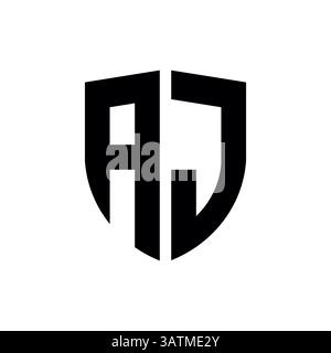 Modello con logo Letter aj o ja Illustrazione Vettoriale