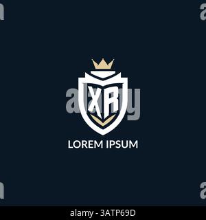 Logo XR con lettera iniziale e logo corona, logo team esport ispira grafica vettoriale Illustrazione Vettoriale