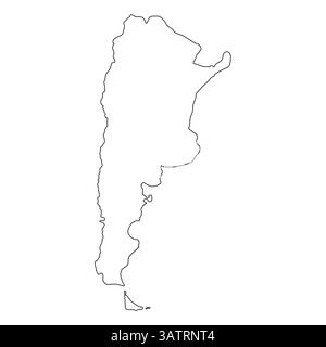 Argentina forma simbolo mappa, illustrazione vettoriale icona nastro di viaggio piatto. Illustrazione Vettoriale