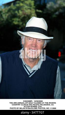 9 maggio 2001 - K20239signor: 10/30/2000.Il 3RD AFI ANNUALE GOLF CLASSIC AL RIVIERA .COUNTRY CLUB IN Pacific Palisades, CA..L'ATTORE RONNIE COX . Milano RYBA/ 2000(Credit Immagine: © Globo foto/ZUMAPRESS.com) Foto Stock