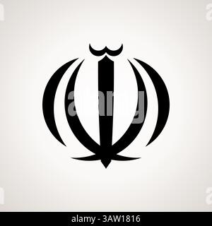 Emblema dell'Iran - simbolo dalla bandiera Illustrazione Vettoriale