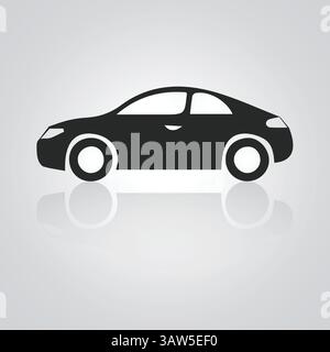 Icone di auto, auto d'epoca, icone uniche e un logo di auto con sfondo argento Illustrazione Vettoriale