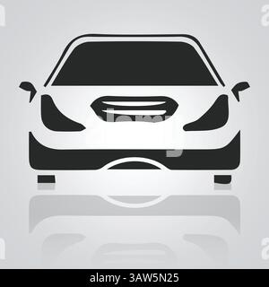 Icone di auto, auto d'epoca, icone uniche e un logo di auto con sfondo argento Illustrazione Vettoriale