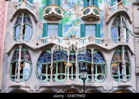 Casa Batlló, Antonio Gaudi, Barcellona, Catalogna, Spagna, Europa Foto Stock