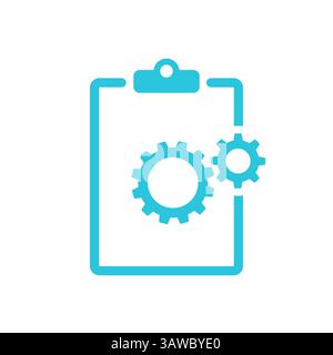 Icona progetto, icona blu su bianco Illustrazione Vettoriale