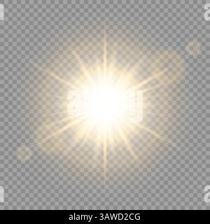 Luce solare con riflesso. Luce soffusa bianca Illustrazione Vettoriale