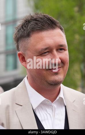Sheffield, Regno Unito. 18 aprile 2025. Kyren Wilson durante l'Halo World Snooker Championship Media Day 2025 al Crucible, Sheffield, Inghilterra, Regno Unito il 18 aprile 2025 Credit: Eleanor Hoad/Every Second Media Credit: Every Second Media/Alamy Live News Foto Stock