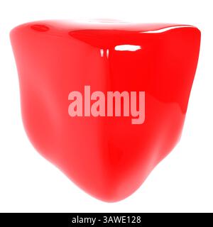 Forma rossa astratta isolata su sfondo bianco Foto Stock