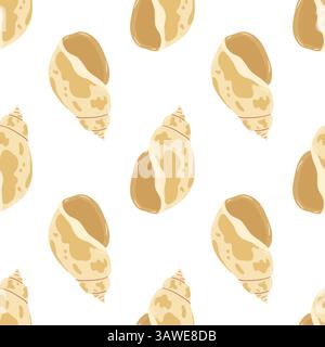 Schema dettagliato delle conchiglie su uno sfondo chiaro che mostra la vita marina Illustrazione Vettoriale