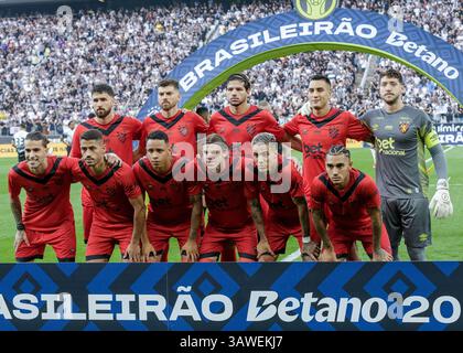 São Paolo, Brasile. 19 aprile 2025. Calcio - Campionato brasiliano 2025 - Corinthians vs Sport - Stadio Allianz Parque. I giocatori di Sport si mettono in posa per una foto di gruppo prima della partita. Crediti: Vilmar Bannach/Alamy Live News Foto Stock