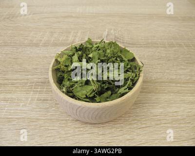 Foglie di canapa commestibili essiccate, senza THC Foto Stock
