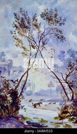 Jose Maria Velasco - Flora e fauna del periodo Cenozoico del Miocene. Evoluzione della vita continentale sulla Terra Foto Stock