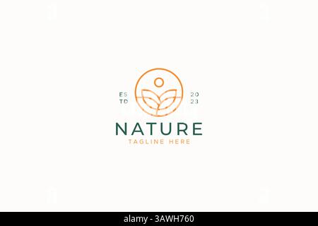 Logo Nature Beauty segno floreale femminile marchio identità concetto minimalista Illustrazione Vettoriale