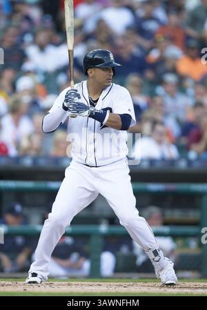 3 agosto 2016: I Detroit Tigers designarono Victor Martinez (41) in battuta durante la partita tra i Chicago White Sox e i Detroit Tigers al Comerica Park di Detroit, Michigan. I Tigers sconfissero i White Sox 2-1. John Mersits/CSM(immagine di credito: &Copy; John Mersits/Cal Sport Media via cavo ZUMA) Foto Stock
