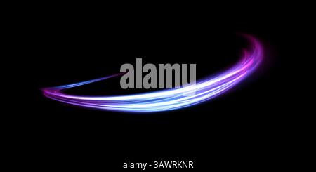 Un'onda luminosa elegante e astratta su sfondo nero profondo che crea un effetto visivo straordinario Illustrazione Vettoriale