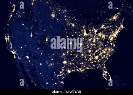 Immagine degli Stati Uniti d'America di notte Foto Stock