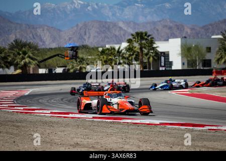 Thermal, CA, USA. 23 marzo 2025. Il pilota DELLA SERIE NTT INDYCAR, DAVID MALUKAS (4) (USA) di Chicago, Illinois, corre in curva durante il Thermal Club INDYCAR Grand Prix al Thermal Club di Thermal CA. (Credit Image: © Walter G. Arce Sr./ASP via ZUMA Press Wire) SOLO PER USO EDITORIALE! Non per USO commerciale! Foto Stock
