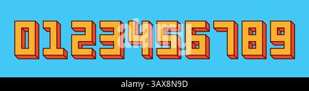 Collezione di numeri in stile retrò Illustrazione Vettoriale