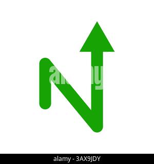 Grafico grafico della crescita aziendale con freccia verde Illustrazione Vettoriale