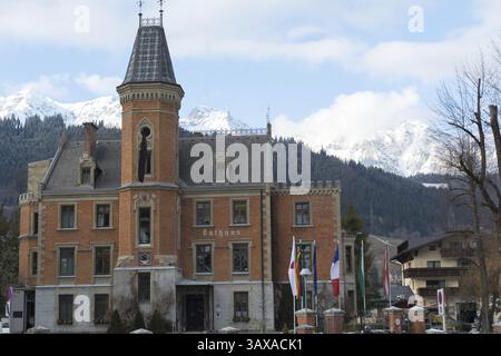 Vecchio municipio del comune di Schladming nell'ex casale di caccia - Austria Foto Stock