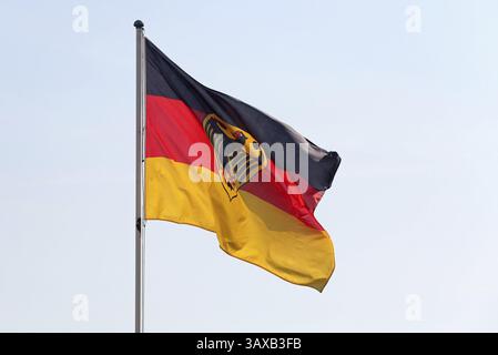 Bandiera tedesca con aquila federale Foto Stock