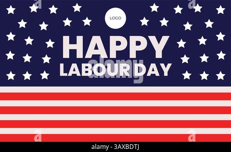 Poster per striscioni con bandiera usa Illustrazione Vettoriale