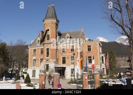 Storico municipio di Schladming nell'ex casale di caccia - Austria Foto Stock