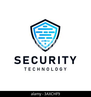 Shield con icona circuito stampato Symbol tecnologia avanzata Logo di sicurezza Design vettoriale Illustrazione Vettoriale