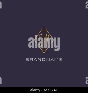 Lettera iniziale del logo DM monogramma con le idee di design in stile rombo rombo grafica vettoriale Illustrazione Vettoriale