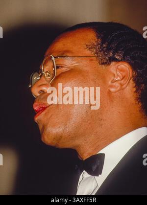 1° novembre 1987 - Chicago, Illinois, U. S - Chicago, Illinois, novembre 1987. Ritratto del leader della Nazione dell'Islam Louis Farrakhan . Crediti: Mark Reinstein (immagine di credito: © Mark Reinstein tramite ZUMA Wire) Foto Stock
