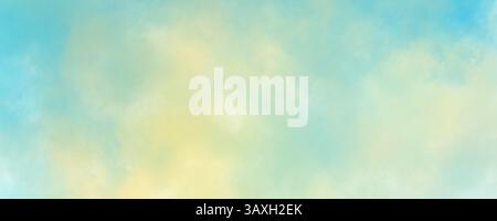Colore blu pastello e giallo astratto nuvoloso dello sfondo con colori primaverili tenui Foto Stock