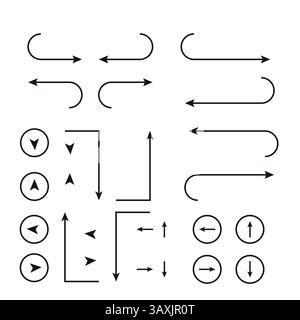 Frecce, elementi di disegno vettoriali Illustrazione Vettoriale