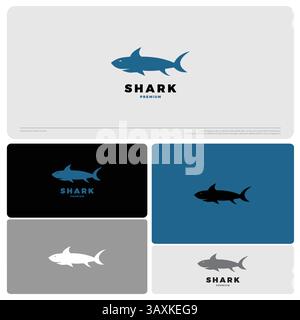 illustrazione dell'icona vettoriale del logo dello squalo Illustrazione Vettoriale