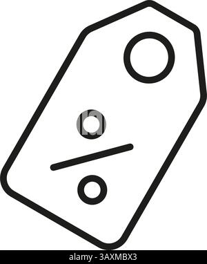 Icona riga etichetta prezzo sconto. Simbolo di presentazione di vendita, promozione e offerta speciale. Retail Marketing e Shopping. Tratto modificabile. Isolato Illustrazione Vettoriale