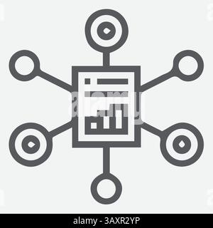 Icona lavoro telaio, icona grafico Broker. Simbolo delle icone di lavoro del team, elementi grafici di qualità superiore. Segni moderni, pittogrammi lineari, oggetti, riempiti Illustrazione Vettoriale