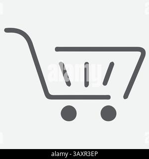 Icona carrello vettoriale, icona carrello, logo carrello, elementi grafici di qualità Premium. Segno moderno, pittogramma lineare, oggetto, riempito Illustrazione Vettoriale