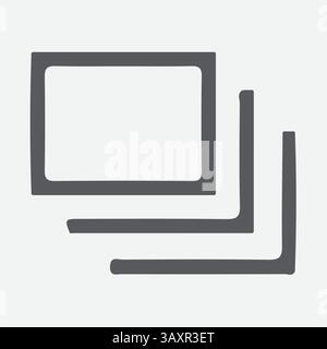 Icone di overshot, icone di scala, icone di Windows, simboli ed elementi grafici di qualità superiore. Segni moderni, pittogrammi lineari, oggetti, riempito Illustrazione Vettoriale