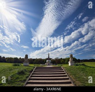 Peace Pagoda al Willen Lake Park di Milton Keynes, Regno Unito Foto Stock