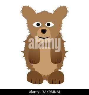 Grazioso orso marrone isolato su sfondo bianco; illustrazione vettoriale Illustrazione Vettoriale