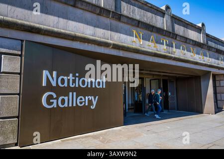 Ingresso alla Scottish National Gallery on the Mound di Edimburgo, Scozia, Regno Unito Foto Stock