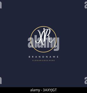Lettera iniziale logo XR monogramma stile femminile con linee circolari idee di design grafica vettoriale Illustrazione Vettoriale