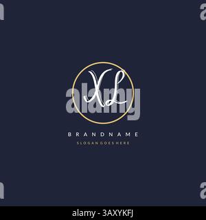Logo Letter XL iniziale monogramma stile femminile con linee circolari idee di design vettoriali Illustrazione Vettoriale