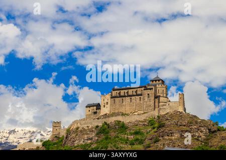 Veduta della Basilica di Valere a Sion, Svizzera Foto Stock