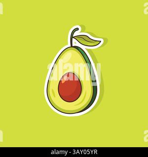 Immagine vettoriale dell'adesivo avocado Illustrazione Vettoriale