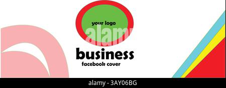 Astratta agenzia digitale aziendale per social media modello di banner di copertina facebook Illustrazione Vettoriale