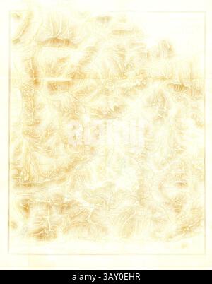 Una mappa topografica dettagliata che mostra un terreno montuoso, con linee di contorno che illustrano le altezze e le depressioni del paesaggio. Gli intricati schemi rivelano creste, valli e altre caratteristiche geografiche, fornendo indicazioni sulla topografia della regione: I Grigioni e le valli italiane del Bernina, Mappa di Graubünden tra Prättigau e Sondrio, firmata: EDW., Weller, litografia, Fig. 6, p. 292, Weller, Edward (lith.), Jane Quintin Freshfield: A Summer tour in the Grisons and italian Valleys of the Bernina. Londra: Longman, Green, Longman e Roberts, 1862, classico Foto Stock