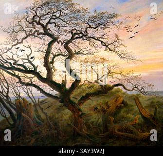 Caspar David FRIEDRICH 1774 - 1840 l'Arbre aux corbeaux (Côte de la mer Baltique) 1822 albero con corvi (costa del Mar Baltico) Louvre Paris, fine Art Museum, Francia, Foto Stock
