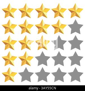 Cinque stelle di prodotto del cliente revisione rating icona piatta per app e siti web Illustrazione Vettoriale